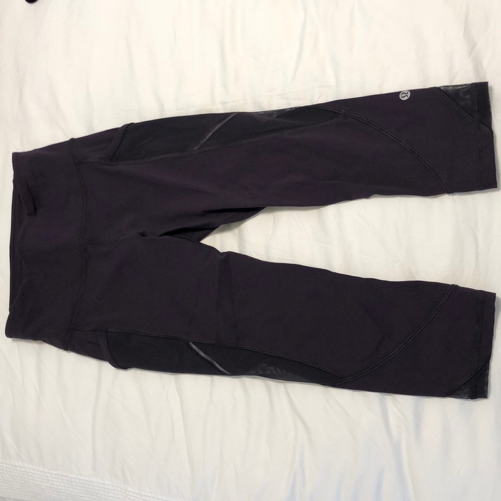 Lululemom In Line Leggings with Mesh Insert